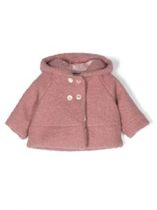 La Stupenderia veste en peau lainée à capuche - Rose