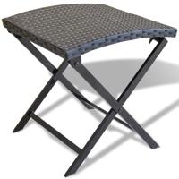 Kruk inklapbaar poly rattan zwart