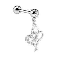 Jeweled Barbell with Charm Chirurgisch staal 316L / Belegde messing Barbells