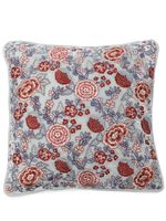 Anke Drechsel coussin en velours à fleurs brodées - Bleu