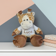 Knuffel Giraf 45 cm met naam op shirtje Knuffel Giraf 45 cm met naam op shirtje