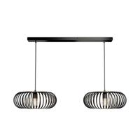 Cosmos - LED Hanglamp - 2 spots - Dimbaar - E27 Fitting - Zwart
