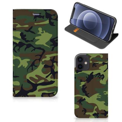 iPhone 12 Mini | Hoesje met Magneet | Army Dark