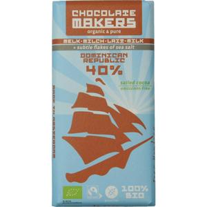 Chocolatemakers Reep tres hombres 40% melk zeezout fairtrade bio