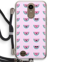 Smiley watermeloenprint: LG K10 (2017) Transparant Hoesje met koord