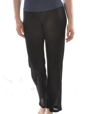 Zijden Legging Wijd Alkena Kleur Zwart Maat Medium