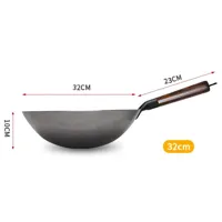 ForgePro - Handgesmede Pure IJzeren Wok met Houten Handvat ForgePro - Handgesmede Pure IJzeren Wok met Houten Handvat