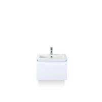 Frozen Badmeubelset 60 cm - Greeplijst in kleur - Wit Hoogglans - Keramische Wastafel Wit 1 kraangat