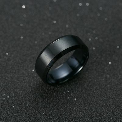 2 stuks ring mannen Titanium zwart Ringmaat: 8 (zwart)