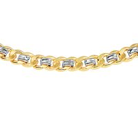 Ketting Zilgold Geslepen Gourmetschakel geel- en witgoud-zilveren kern 6,2 mm
