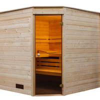Sauna binnensauna hoekmodel 215x215cm / 40mm - thumbnail