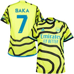 Arsenal Authentic Heat.RDY Shirt Uit 2023-2024 + Saka 7 (Cup Bedrukking)