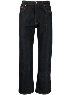 Junya Watanabe MAN jean court à coupe évasée - Bleu