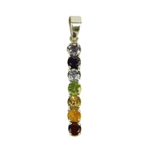 Chakra Hanger 7 Halfedelstenen Zilver