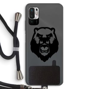 Angry Bear (black): Xiaomi Redmi Note 10 5G Transparant Hoesje met koord