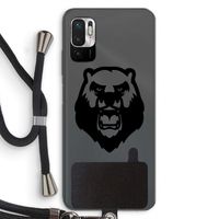 Angry Bear (black): Xiaomi Redmi Note 10 5G Transparant Hoesje met koord