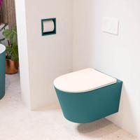Wandcloset Mondiaz Lavie | Zonder spoelrand | Incl.Toiletzitting-Rosee | Keramiek | Smag (turquoise)