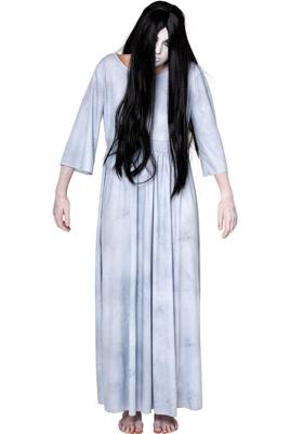 Evil Spirit Horror Jurk Met Pruik