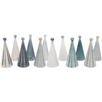 Beeld kerstboom serie Twinkle LED op batterij glas grijs 22 cm 12 assorti | 12 stuks