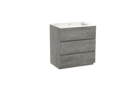 Storke Edge staand badmeubel 75 x 52 cm beton donkergrijs met Mata enkele wastafel in solid surface