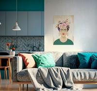 Vrouw met bloemen kunstposter
