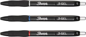 Sharpie S-gel roller, medium punt, blister van 3 stuks, blauw