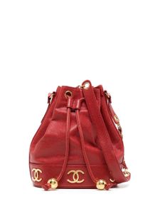 CHANEL Pre-Owned sac seau Triple CC à lien de resserrage (1992) - Rouge