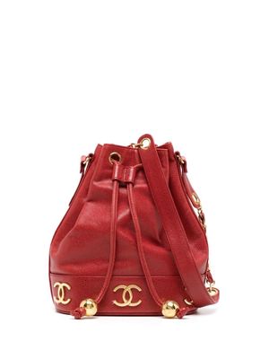 CHANEL Pre-Owned sac seau Triple CC à lien de resserrage (1992) - Rouge