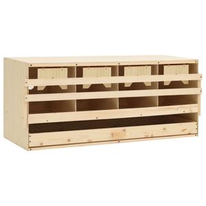 VidaXL Kippenlegkast 4 compartimenten 106x40x45 cm massief grenenhout