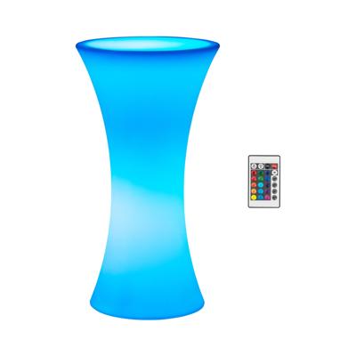 LED-bartafel - Ø 58 x 110 cm - RGBW - werkt op batterijen - mat wit