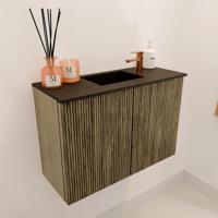 Toiletmeubel Mondiaz Joya | 60 cm | Meubelkleur Dusk | Faye wastafel Urban Midden | 1 kraangat