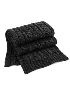 Beechfield CB499 Cable Knit Melange Scarf - Black - 168 x 27 cm