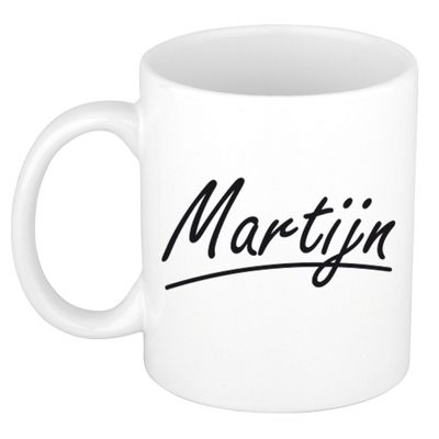 Naam cadeau mok / beker Martijn met sierlijke letters 300 ml