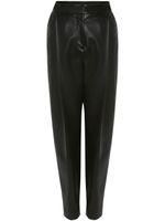 Alexander McQueen pantalon fuselé en cuir à design plissé - Noir