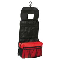 Hangende toilettas/make-up tas zwart/rood 27 cm heren/dames - thumbnail