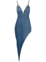 Fleur Du Mal robe asymétrique en jean à taille haute - Bleu