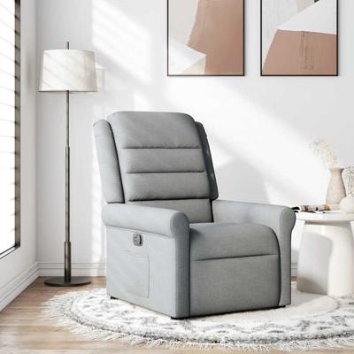 Fauteuil verstelbaar stof lichtgrijs