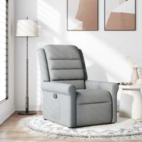 Fauteuil verstelbaar stof lichtgrijs