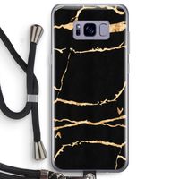 Gouden marmer: Samsung Galaxy S8 Plus Transparant Hoesje met koord