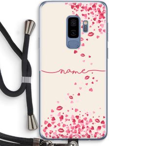 Hartjes en kusjes: Samsung Galaxy S9 Plus Transparant Hoesje met koord