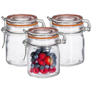 Inmaakpot/voorraadpot - 16x stuks - 150 ml - glas met beugelsluiting - weckpot