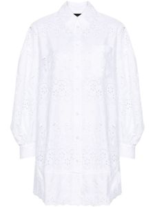 Simone Rocha robe-chemise en broderie anglaise - Blanc