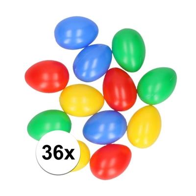 Gekleurde eieren - 36x - kunststof - 4,5 cm - plastic - Paasdecoratie - paaseieren / paaseitjes