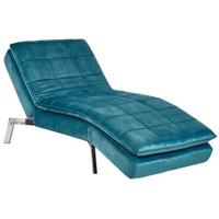 Beliani - LOIRET - Chaise longue - Blauw|Groen - Fluweel