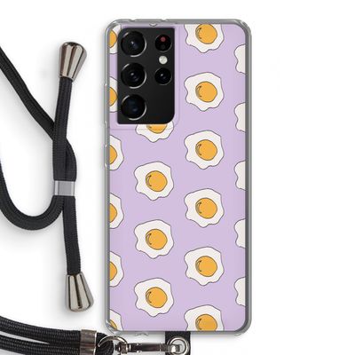 Bacon to my eggs #1: Samsung Galaxy S21 Ultra Transparant Hoesje met koord
