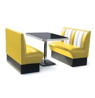 2 x Classic Dinerbooth Geel + Tafel