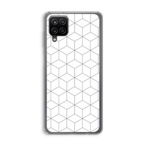 Zwart-witte kubussen: Samsung Galaxy A12 Transparant Hoesje