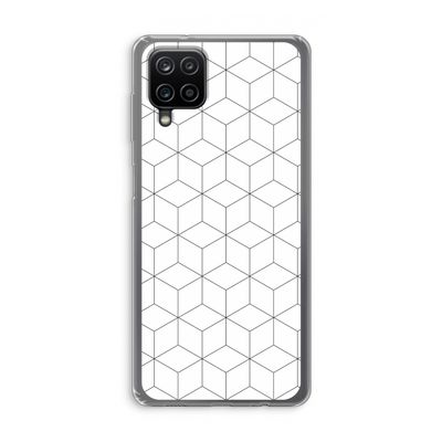 Zwart-witte kubussen: Samsung Galaxy A12 Transparant Hoesje