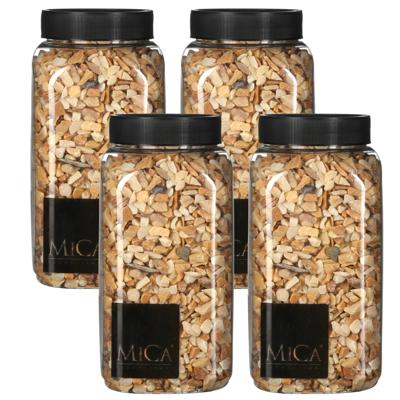 Mica Decorations decoratie steentjes - 4x - lichtbruin - 1 kilo - 650ml - hobby steentjes