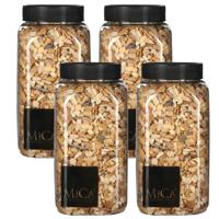 Mica Decorations decoratie steentjes - 4x - lichtbruin - 1 kilo - 650ml - hobby steentjes